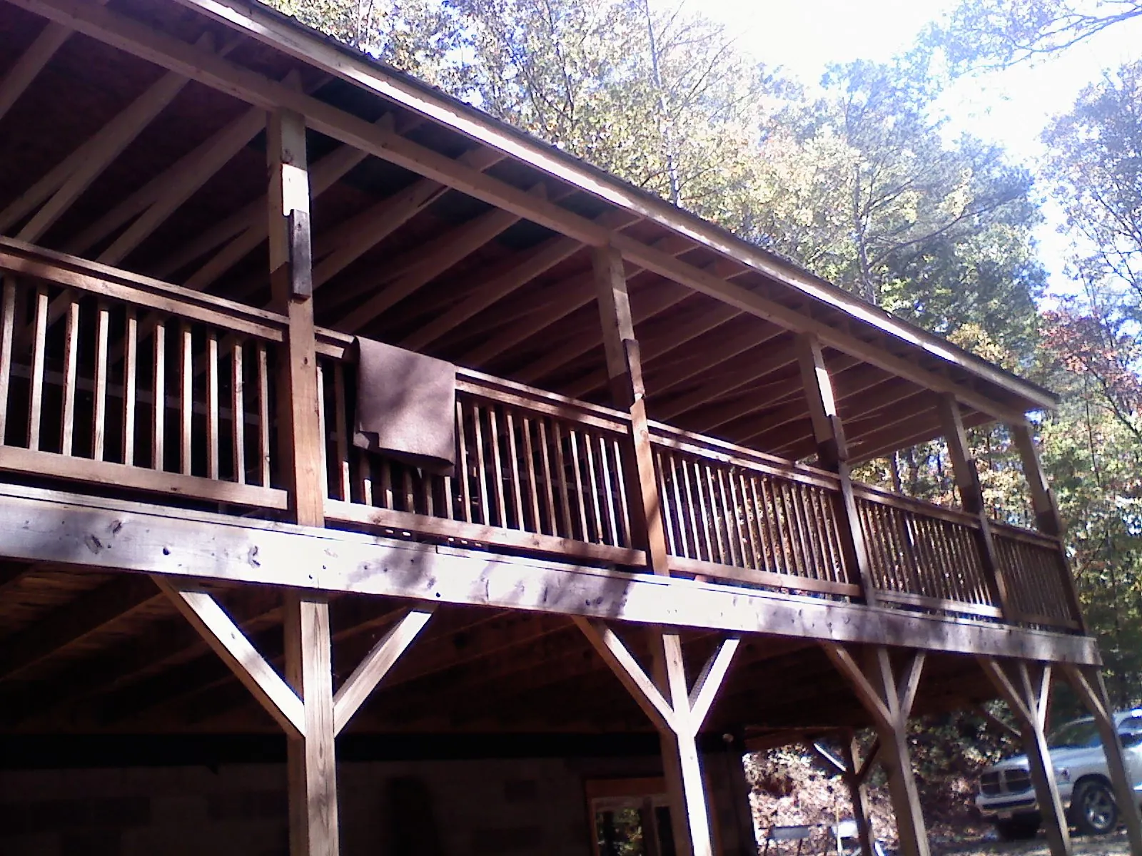 Timber framing under a new elevated porch and deck — Roof Leak Repair in Harveyville by Roofing Brothers
